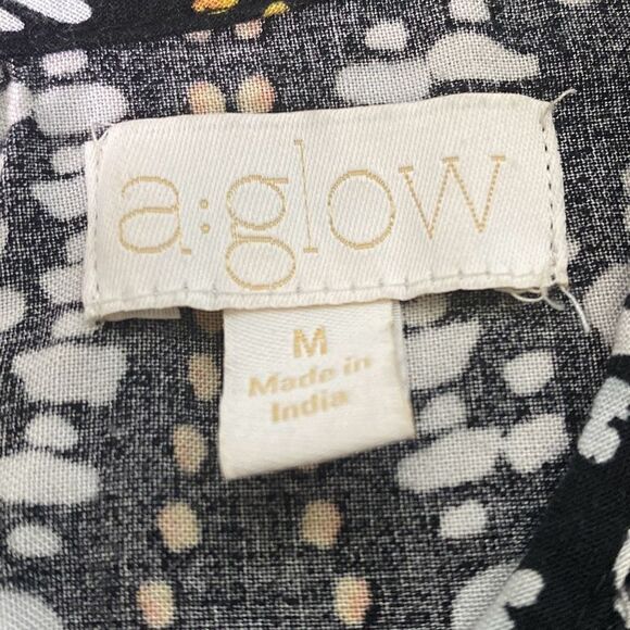 a:glow tribal boho maxi market dress black/white graphic Sz M - Picture 6 of 9